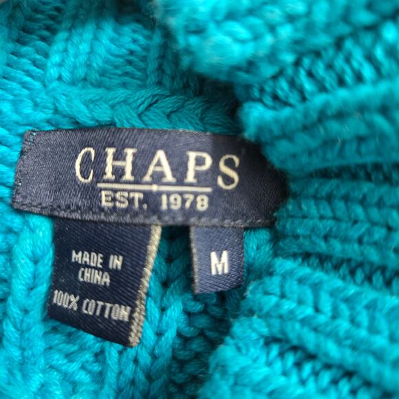 Chaps Womens Fisherman Preppy Classic Heritage Cable Knit Turtleneck Sweater M - Picture 6 of 9